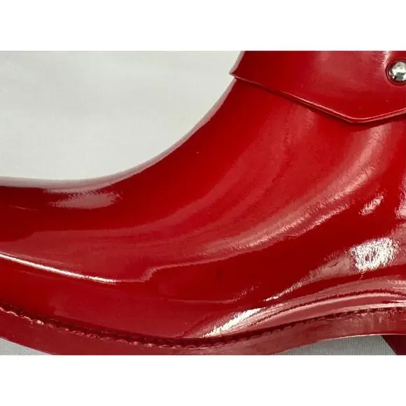 Michael Kors Fulton Harness Rain Boots Red Cabin City Fall Spring Chic  Size 6 - Picture 6 of 9